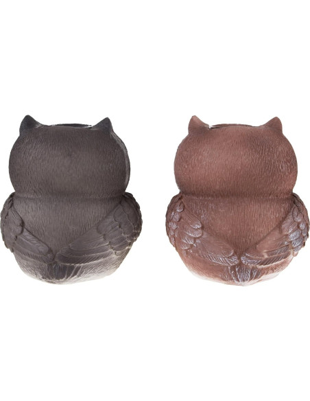 Juego de 2 Estatuas de Búho con Luz LED Solar Pure Garden