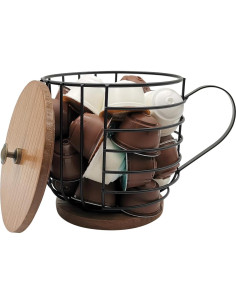 Cesta de Almacenamiento de Alambre MFBJXC con Tapa Negra 2