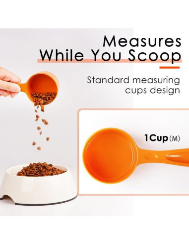 Cucharón Medidor de Comida para Mascotas SUPERDESIGN 1 Taza Naranja