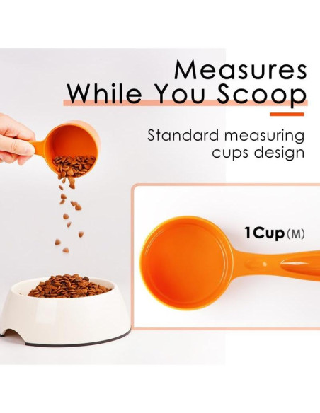 Cucharón Medidor de Comida para Mascotas SUPERDESIGN 1 Taza Naranja