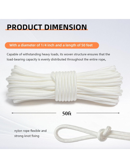 Cuerda de Nylon 6mm XINSHUNCAN 15M Resistente para Camping