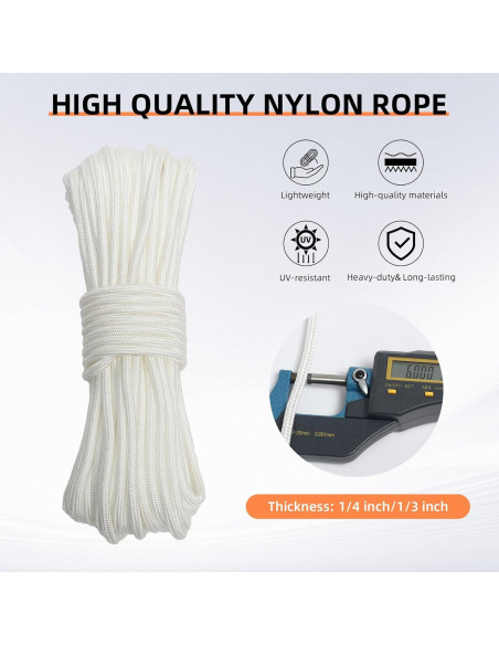 Cuerda de Nylon 6mm XINSHUNCAN 15M Resistente para Camping