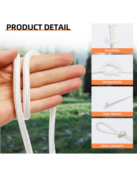 Cuerda de Nylon 6mm XINSHUNCAN 15M Resistente para Camping