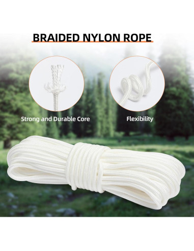 Cuerda de Nylon 6mm XINSHUNCAN 15M Resistente para Camping