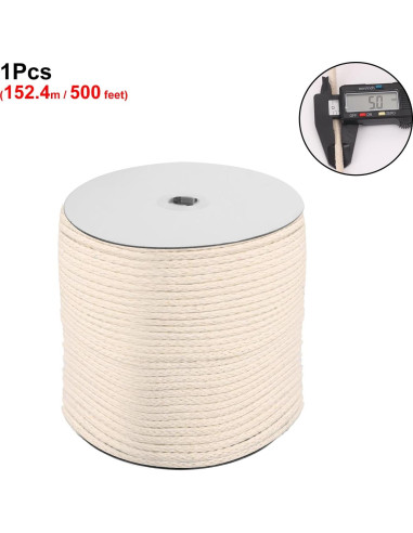 Cuerda de Ropa de Algodón IHDYPPEW 152.4m 0.48cm Blanca