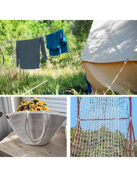 Cuerda de Ropa de Algodón IHDYPPEW 152.4m 0.48cm Blanca