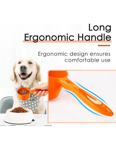 Cucharón Medidor de Comida para Mascotas SUPERDESIGN 1 Taza Naranja