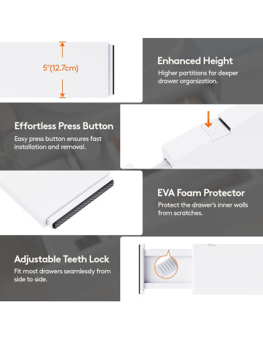 Divisores de Cajón Ajustables Lifewit 5 Piezas 13.5-22"