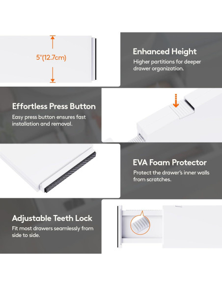 Divisores de Cajón Ajustables Lifewit 5 Piezas 13.5-22"