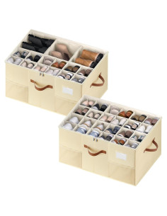 Organizador de Zapatos MSTONAL 2 Paquetes Beige 24 Compartimentos