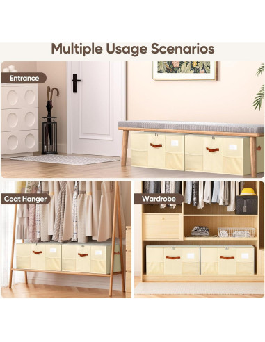 Organizador de Zapatos MSTONAL 2 Paquetes Beige 24 Compartimentos