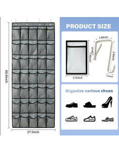 Organizador de Zapatos Teikou 35 Bolsillos Malla 169.5x68.8cm 2