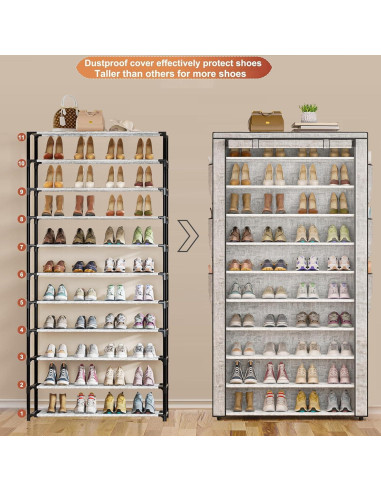 Estante para zapatos OYREL 10 niveles gran capacidad 50-56 pares