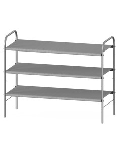 Estante Organizador de Zapatos 3 Niveles Simple Houseware Gris - Soporta 9 a 16 Pares, Metal Resistente
