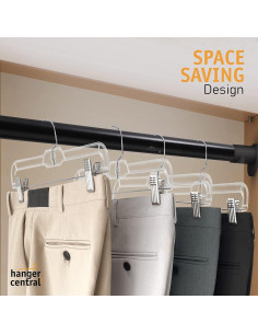 Perchas Centrales Paquete de 12 Transparentes 35.56 cm con Clip 2