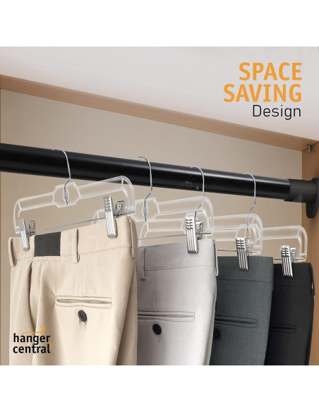 Perchas Centrales Paquete de 12 Transparentes 35.56 cm con Clip