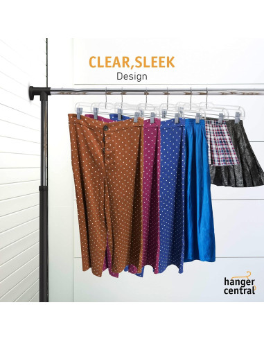 Perchas Centrales Paquete de 12 Transparentes 35.56 cm con Clip