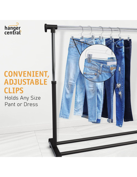 Perchas Centrales Paquete de 12 Transparentes 35.56 cm con Clip