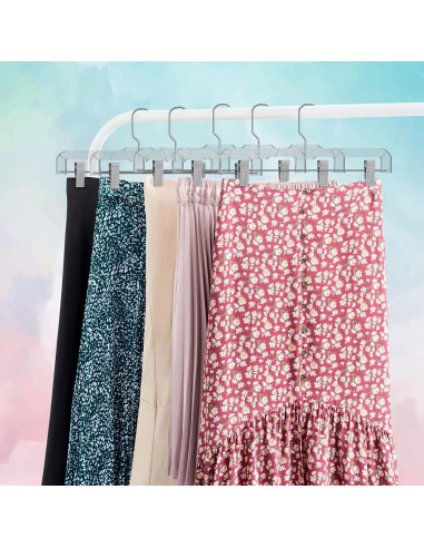 Perchas Centrales Paquete de 12 Transparentes 35.56 cm con Clip