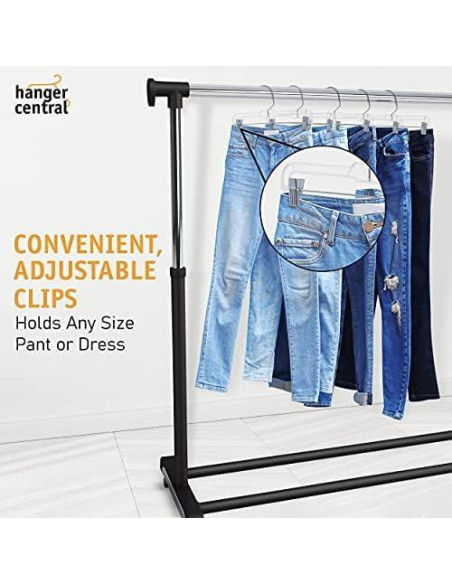 Perchas Centrales Paquete de 12 Transparentes 35.56 cm con Clip