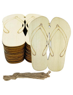30 Recortes de Madera Pantuflas DIY JEKEJIAJIU 10x8cm