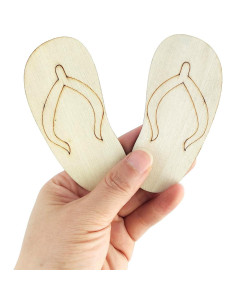 Paquete de 30 Recortes de Pantuflas de Madera Xonzmmk 10 cm 2