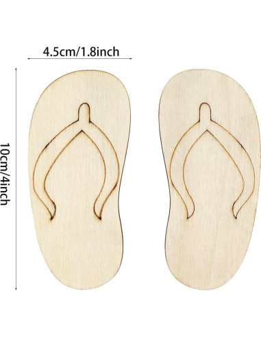 Paquete de 30 Recortes de Pantuflas de Madera Xonzmmk 10 cm