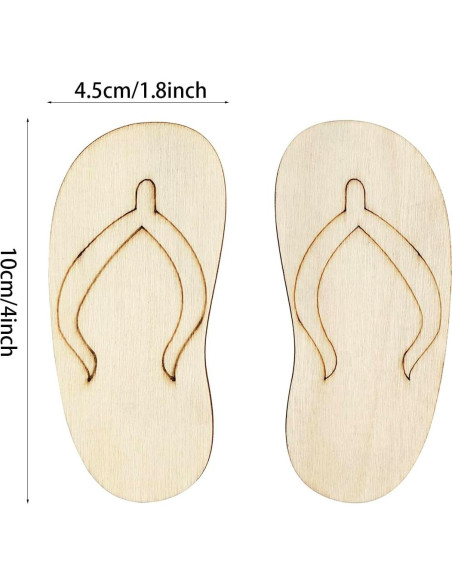 Paquete de 30 Recortes de Pantuflas de Madera Xonzmmk 10 cm