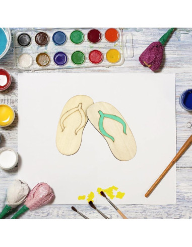 Paquete de 30 Recortes de Pantuflas de Madera Xonzmmk 10 cm