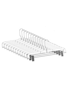 Paquete de 12 perchas para pantalones Jeronic con clips 35.56 cm
