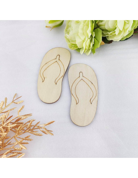Paquete de 30 Recortes de Pantuflas de Madera Xonzmmk 10 cm