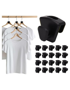 Paquete de 60 Ganchos Ahorra Espacio YOLCAR Negro