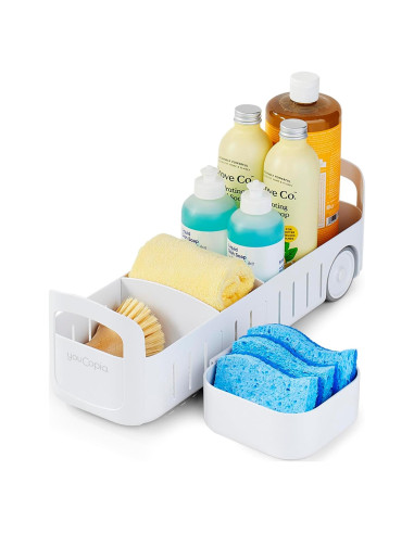 Carro de Almacenamiento Rodante YouCopia 5 cm Ajustable Blanco