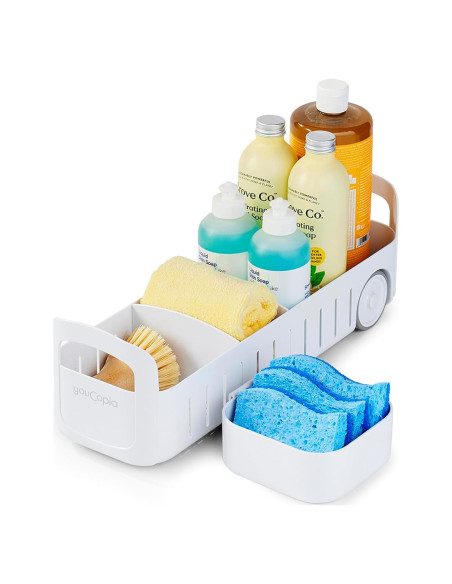 Carro de Almacenamiento Rodante YouCopia 5 cm Ajustable Blanco