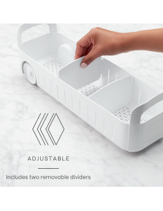 Carro de Almacenamiento Rodante YouCopia 5 cm Ajustable Blanco 2