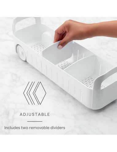 Carro de Almacenamiento Rodante YouCopia 5 cm Ajustable Blanco