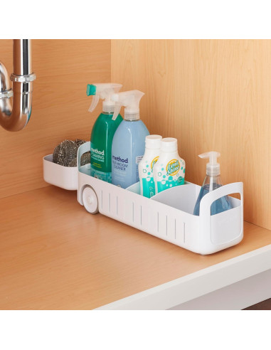 Carro de Almacenamiento Rodante YouCopia 5 cm Ajustable Blanco
