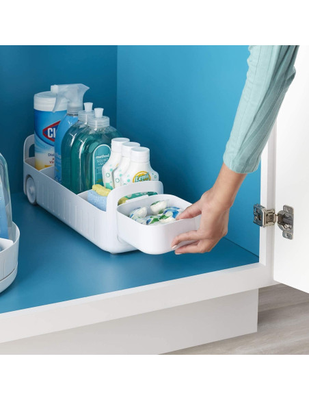 Carro de Almacenamiento Rodante YouCopia 5 cm Ajustable Blanco