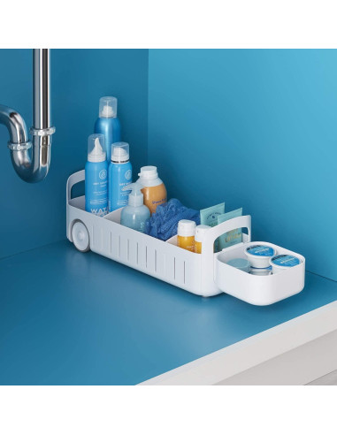 Carro de Almacenamiento Rodante YouCopia 5 cm Ajustable Blanco