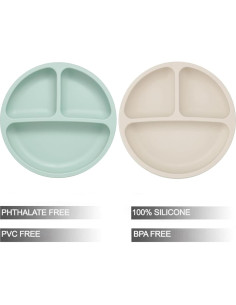 Set de Alimentación PandaEar para Bebés - 2 Platos y Utensilios 2