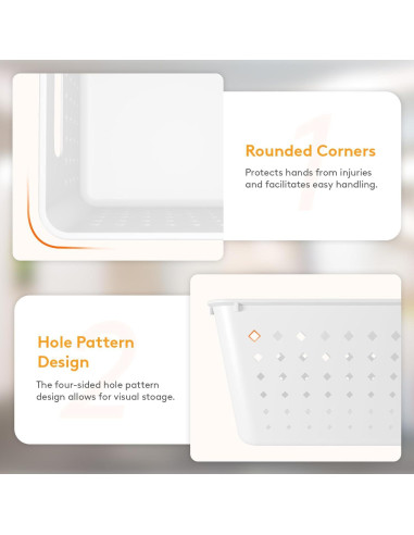 Cestas de Almacenamiento Apilables Lifewit - 12 Piezas, Plástico Blanco