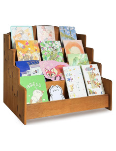 Soporte de Exhibición de Tarjetas de Felicitación de Madera 4 Niveles