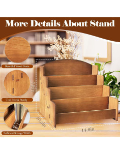 Soporte de Exhibición de Tarjetas de Felicitación de Madera 4 Niveles 2