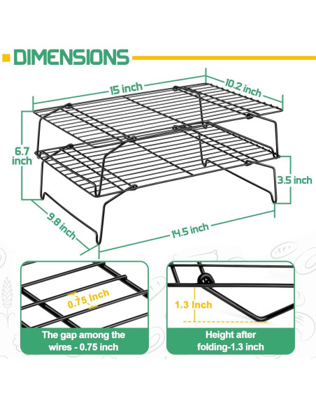 Rejillas de Enfriamiento P&P CHEF 2 Niveles Acero Inoxidable 38.1x25.9cm