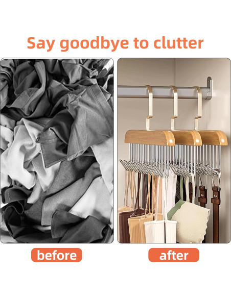 Perchas Antideslizantes Gloserin 2 Pcs con 8 Ganchos 360