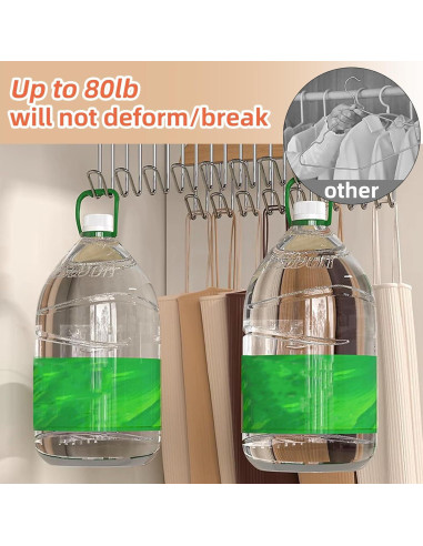 Perchas Antideslizantes Gloserin 2 Pcs con 8 Ganchos 360