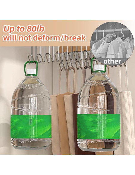 Perchas Antideslizantes Gloserin 2 Pcs con 8 Ganchos 360