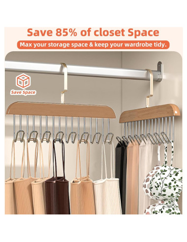 Perchas Antideslizantes Gloserin 2 Pcs con 8 Ganchos 360