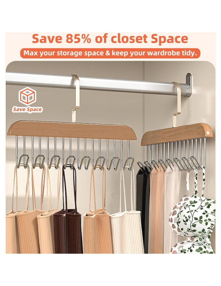 Perchas Antideslizantes Gloserin 2 Pcs con 8 Ganchos 360