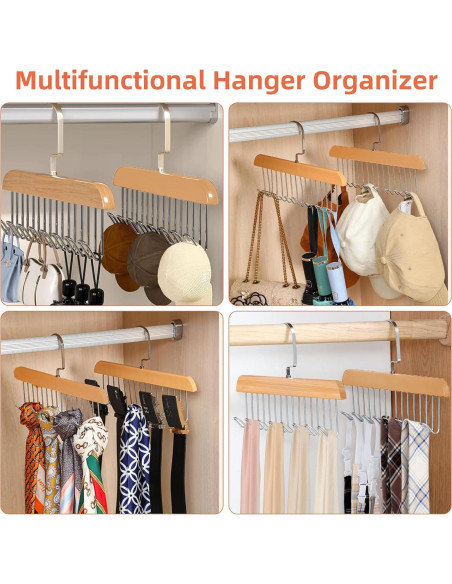 Perchas Antideslizantes Gloserin 2 Pcs con 8 Ganchos 360